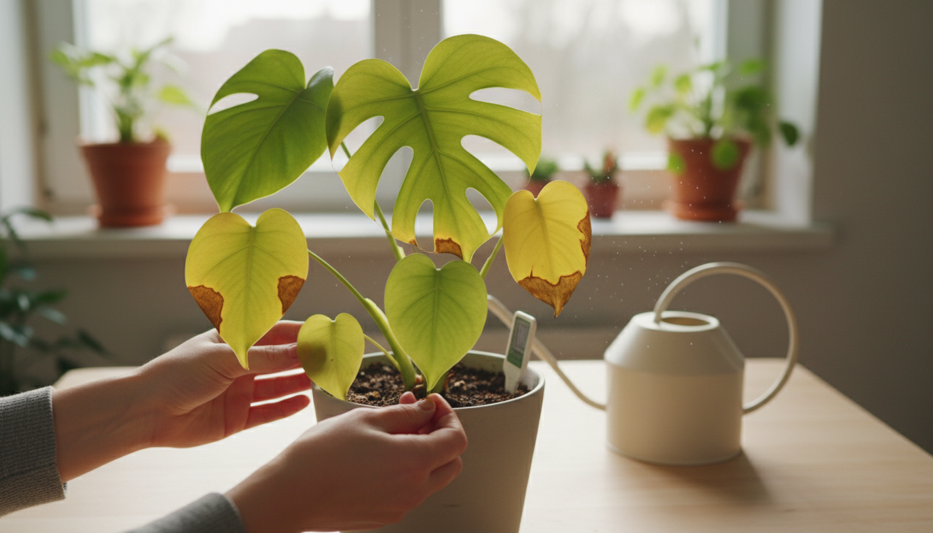 Por que as folhas das minhas plantas estão amarelando?