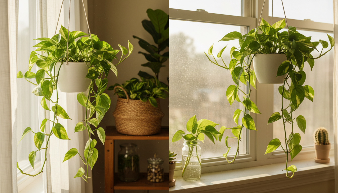 Illustration : Éclairage pour une croissance saine du Pothos